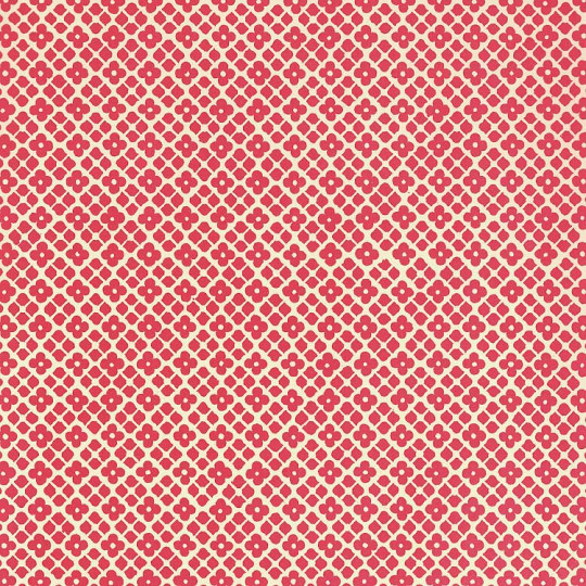 Red Floral and Cube Print Italian Paper ~ Carta Varese Italy
